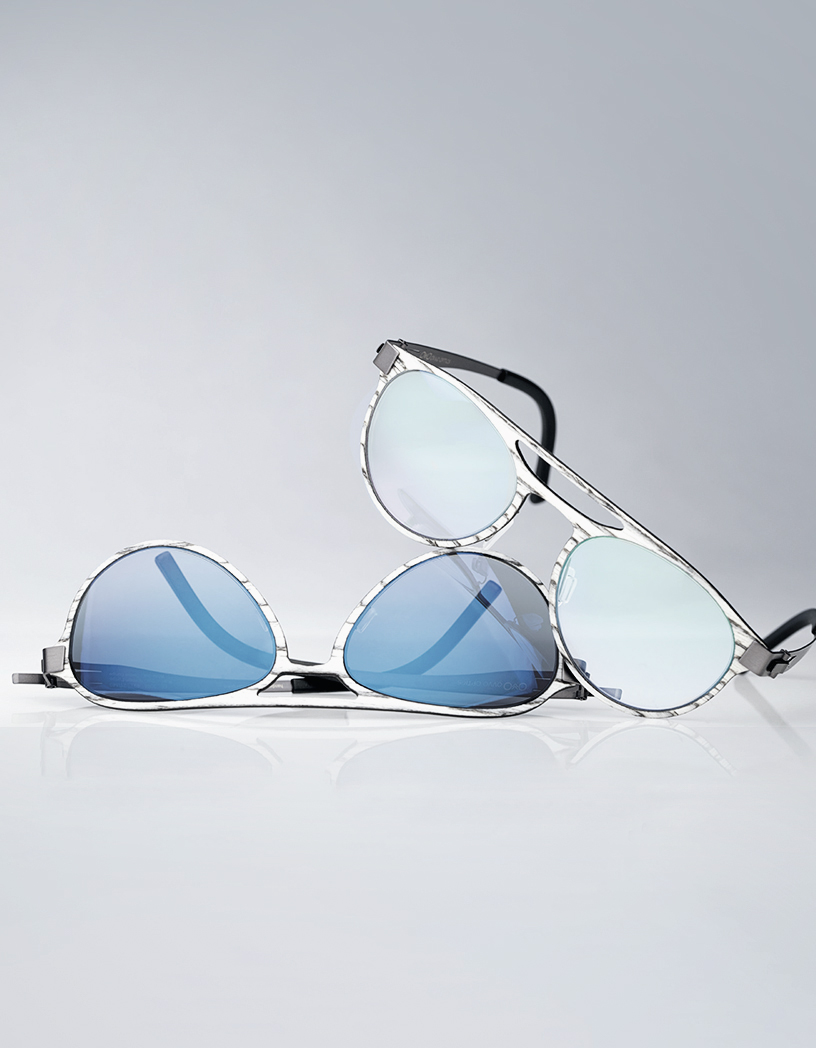 OVVO Optics Gold Winner trophy at the International Design Awards for innovative eyewear design.