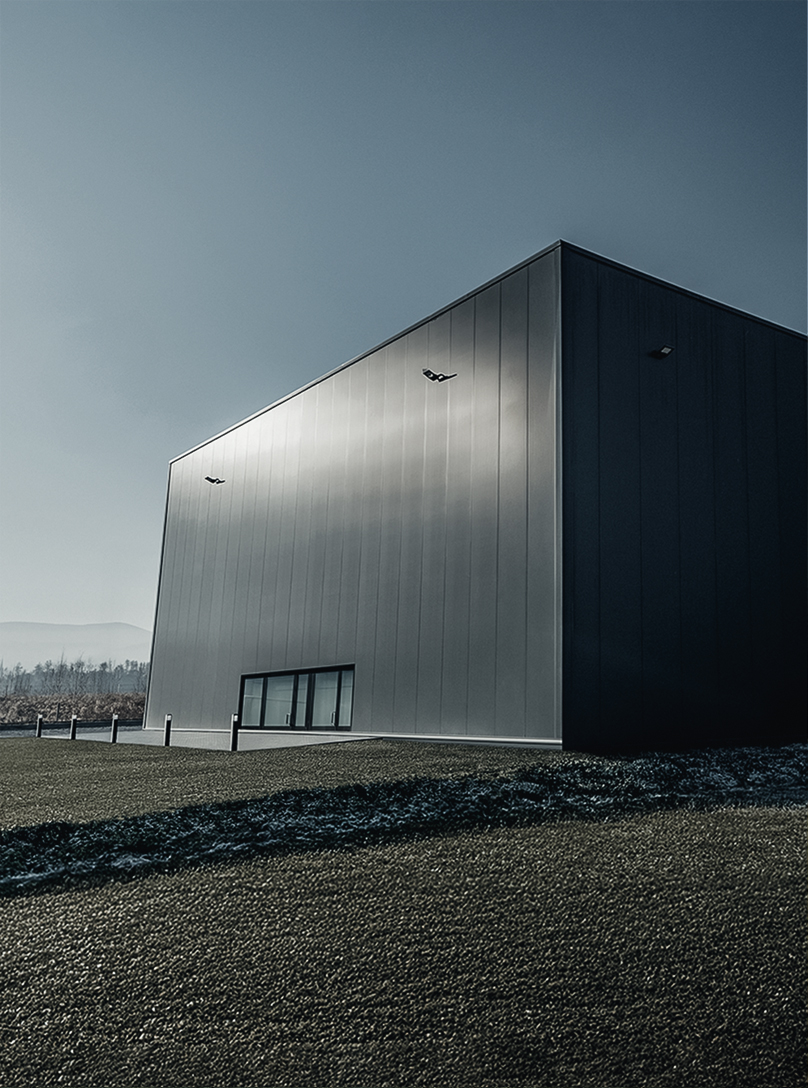 OVVO Optics factory building at the foot of Poland's Sudeten Mountains.